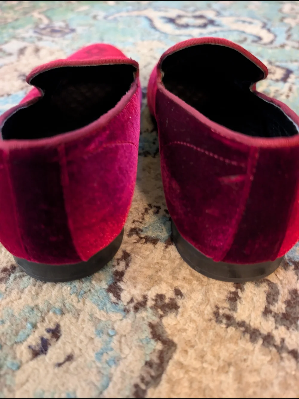 Steve Madden Men's Lorax Burgundy Velvet Embroidered Slip-On Loafers